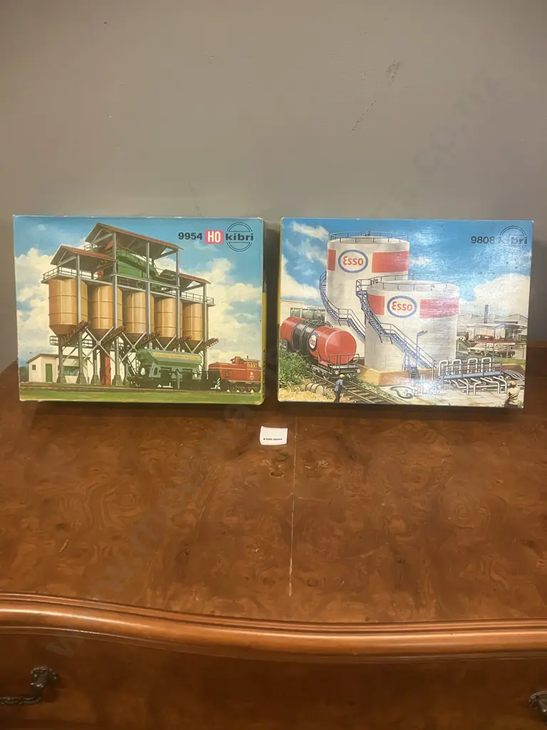Vintage Boxed Kibri HO Kits 9808 Esso Storage Tank & 9954 Gravel Plant - West German Image 1++