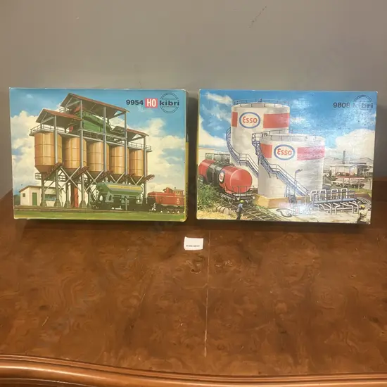 Vintage Boxed Kibri HO Kits 9808 Esso Storage Tank & 9954 Gravel Plant - West German