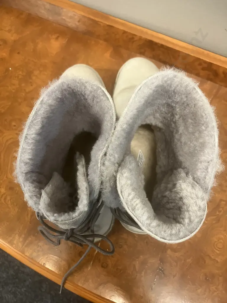 Pair of UGG Suede Back-Lace Naiyah Womens Boots, Grey Size UK 7.5 Image 1++