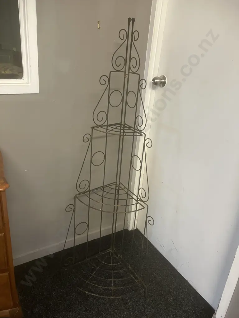 Black Steel Folding Corner Shelf. H135cm Image 1++
