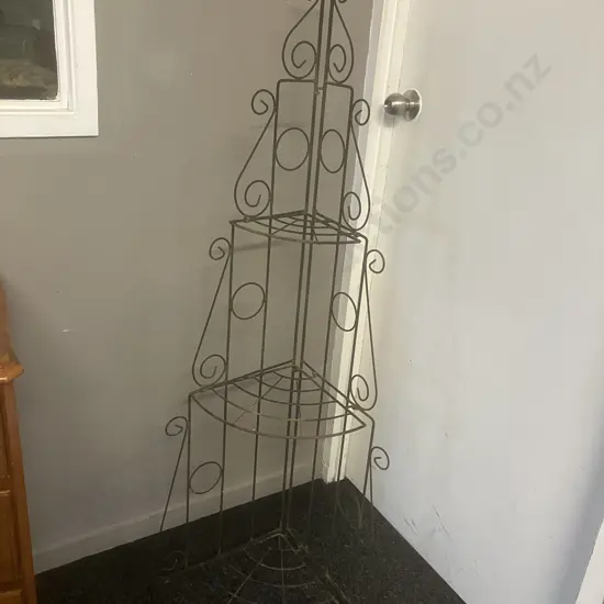 Black Steel Folding Corner Shelf. H135cm