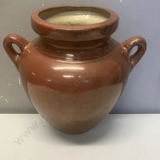 Brown Glazed Ceramic Wall Pocket Planter. 30cm