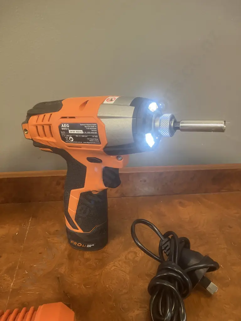 AEG 12V Ultra Compact 2-Speed Drill/Driver, Impact Driver, 2 x 2.0Ah Batteries, Charger & Evacut Drill Bits Image 1++