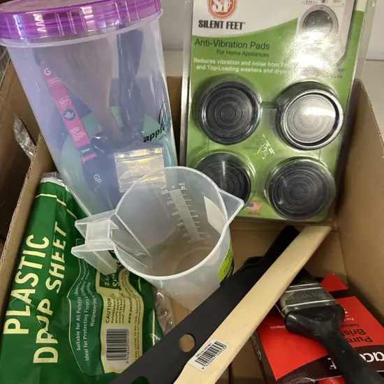 Box Lot Of Painting Items Etc