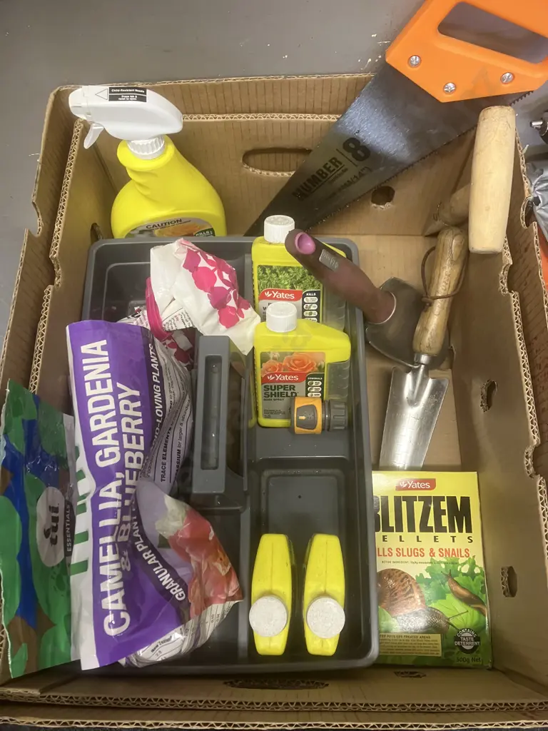 Box Lot Garden Sprays, Tools, Mako 18V Drill Driver & Charger Etc Image 1++