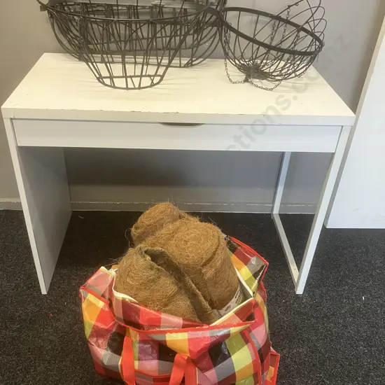 Assorted Wire Planter Baskets, Coir Matting Etc