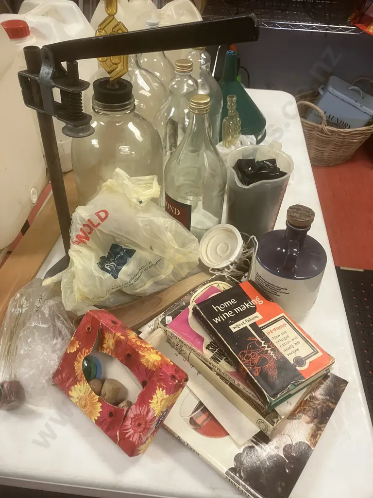 Wine Making Items Including Recipe Books, Flagons, Decanter Etc Image 1++