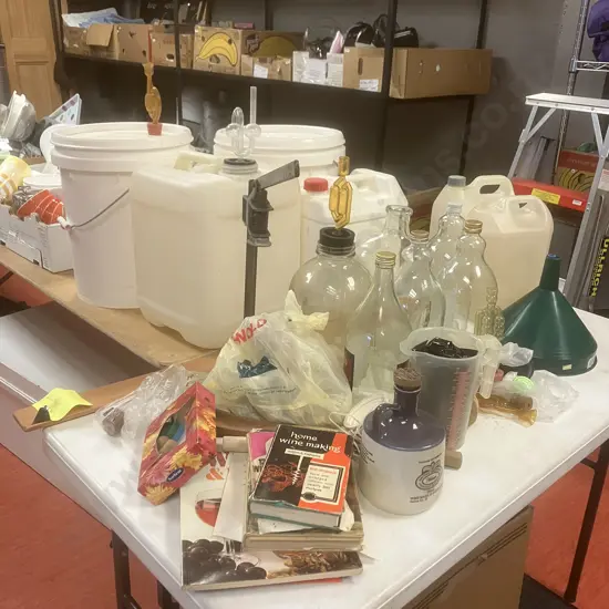 Wine Making Items Including Recipe Books, Flagons, Decanter Etc