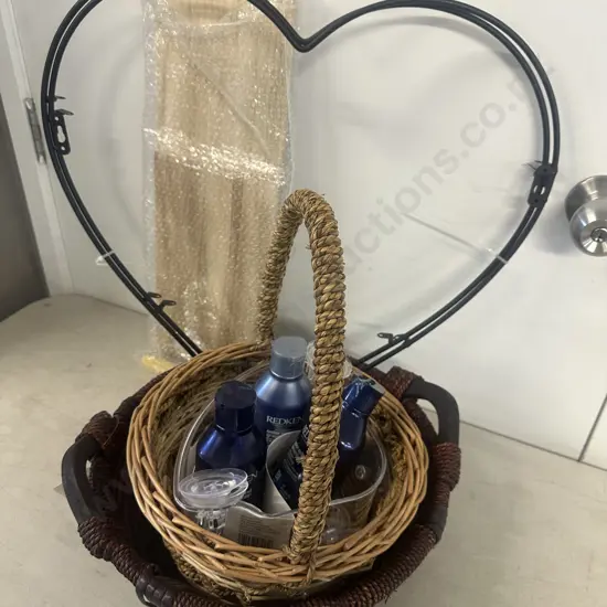 Redken Hair Products, Cane Baskets & Love Heart Shelf