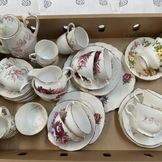 Selection Of Tea Ware China Items Including Royal Vale Roslyn Etc