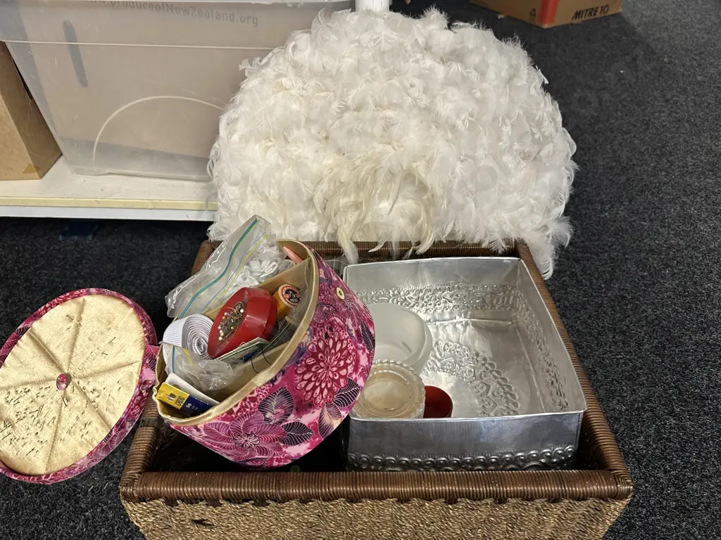 Double Handled Basket With Candles Haberdashery Etc Image 1++