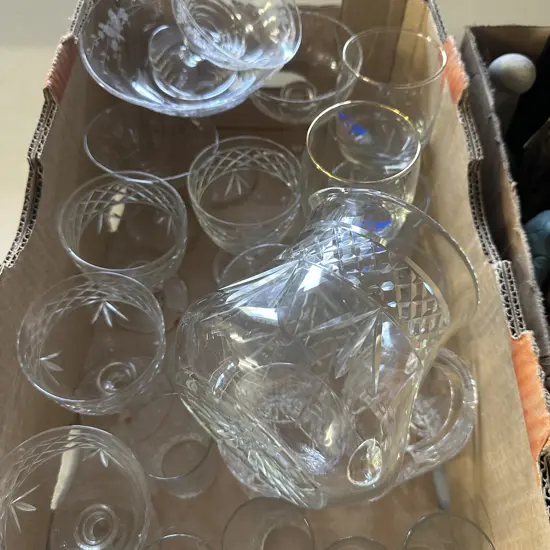 Box Lot Of Crystal & Glass Items