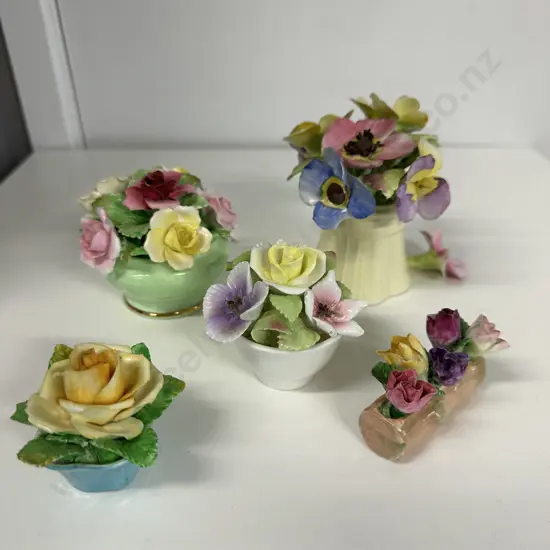 Selection Of China Floral Bouquets Including Denton, Coalport Etc