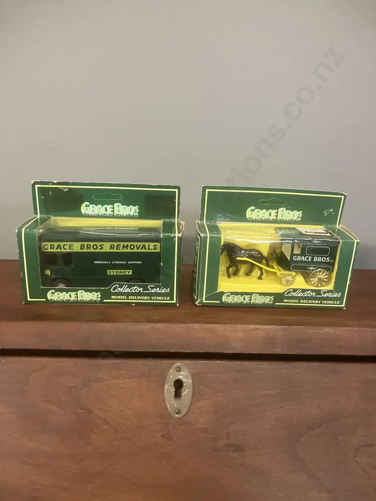 Pair of Grace Bros Collector Series Model Delivery Vehicles In Original Boxes Image 1++