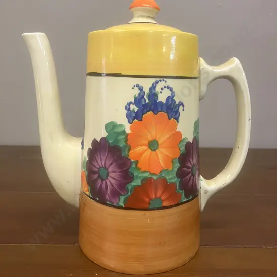 A Clarice Cliff Bizarre 'GayDay' Pattern Coffee Pot  c1931 - Wilkinson Ltd England. H17cm