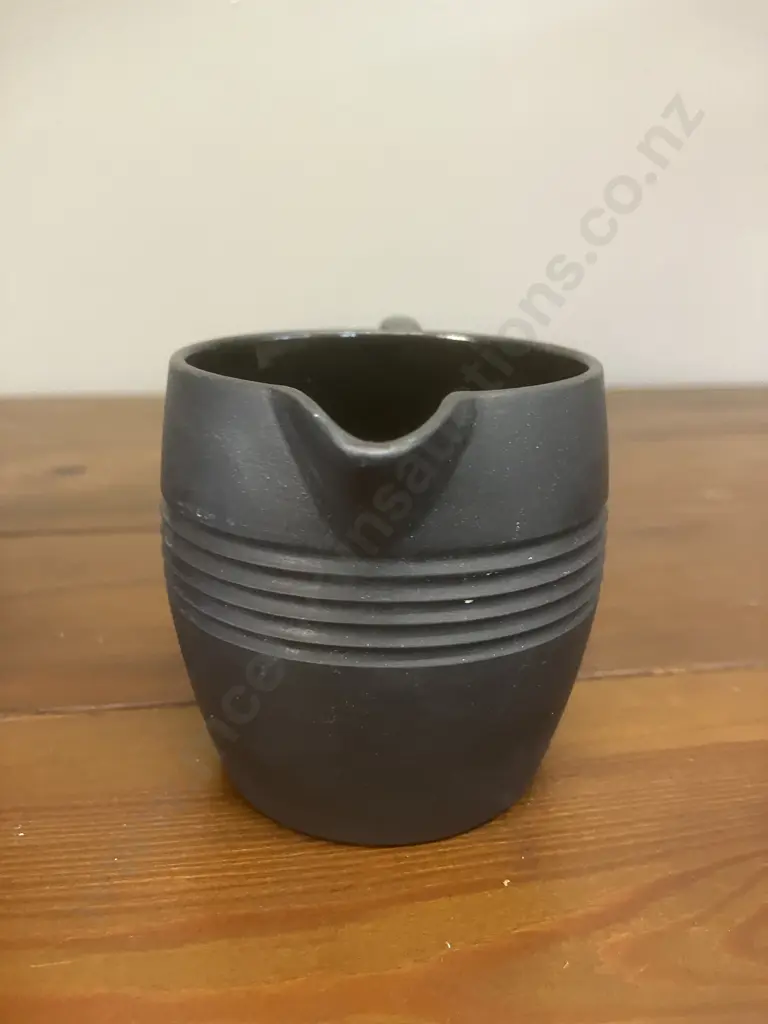 A Wedgwood Black Basalt Coffee Set Designed by Keith Murray 1934 Image 1++