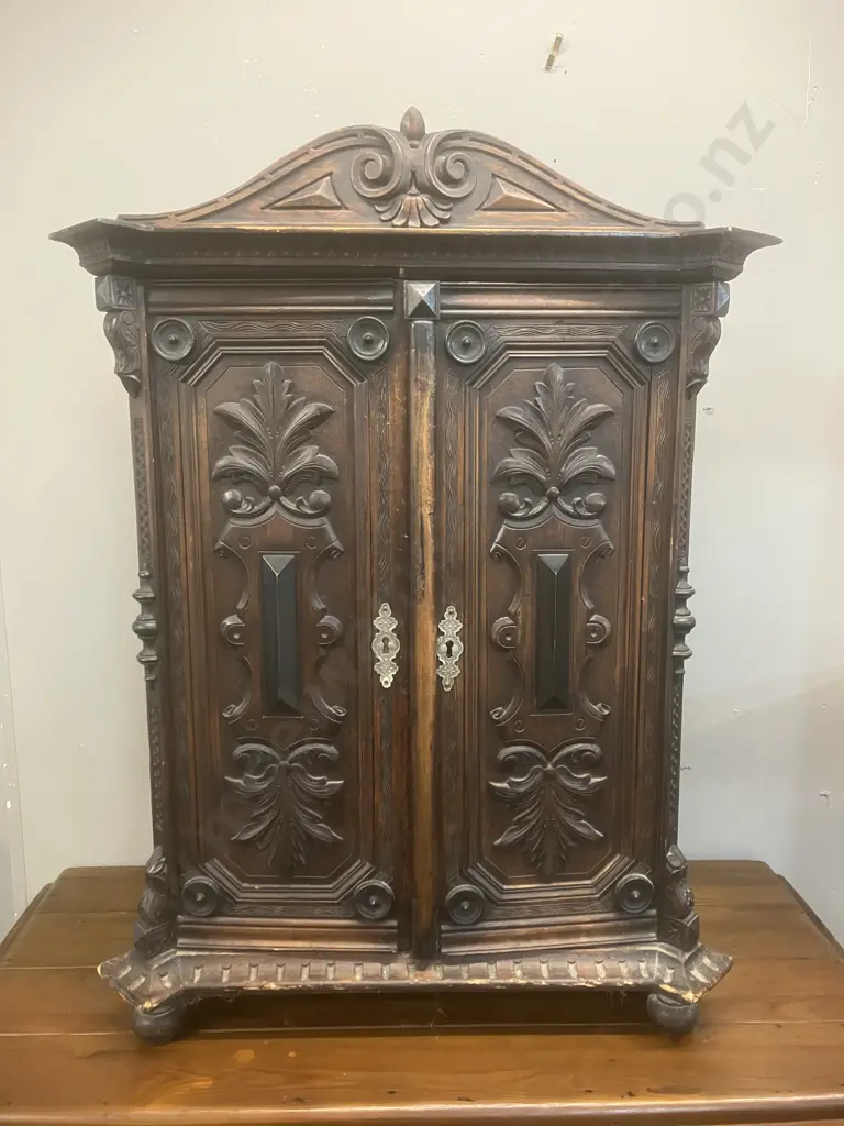 Antique Miniature 15 Drawer Cabinet With Doors & Fitted Interior. H74 W55 D26.5cm Image 1++