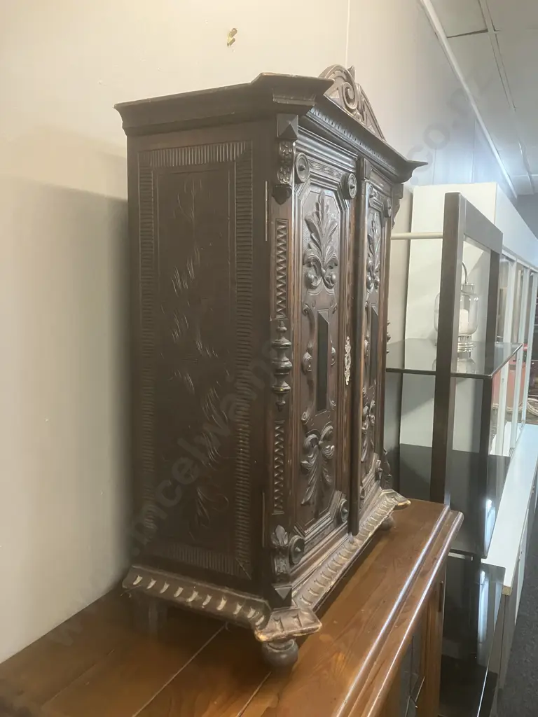 Antique Miniature 15 Drawer Cabinet With Doors & Fitted Interior. H74 W55 D26.5cm Image 1++