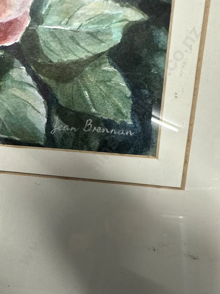 Framed Artwork 'Barbara & Alistairs Roses' Signed By Jean Brennan 69x80cm. Image 1++