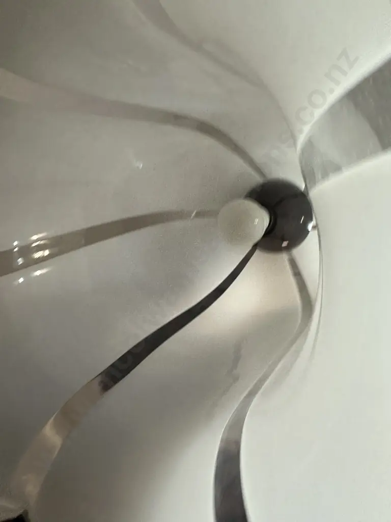 Italian Murano Glass Ceiling Lamp White & Clear Glass With Ceiling Rose Image 1++