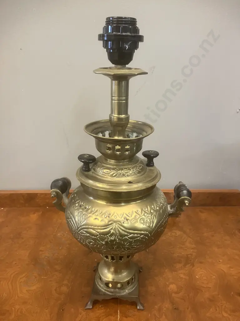 Antique Brass Samovar Table Lamp. H45cm Image 1++
