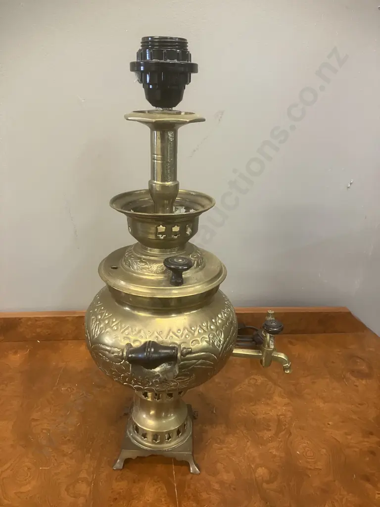 Antique Brass Samovar Table Lamp. H45cm Image 1++