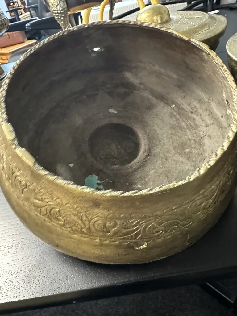 Mid Century Asian Inspired Feng Shui Brass Gongs Image 1++