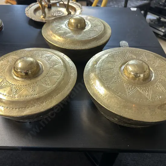 Mid Century Asian Inspired Feng Shui Brass Gongs