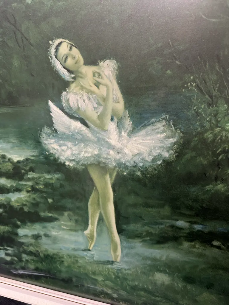 Vintage Print 'Le Cygne' Markova In Opening Movement By Carlotta Edwards H67x57cm. Image 1++