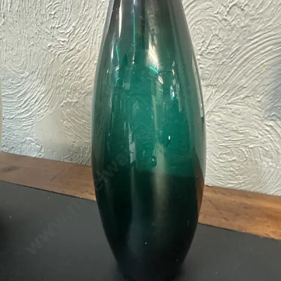 Vintage Mid Century Green Holmegaard Torpedo Glass Vase