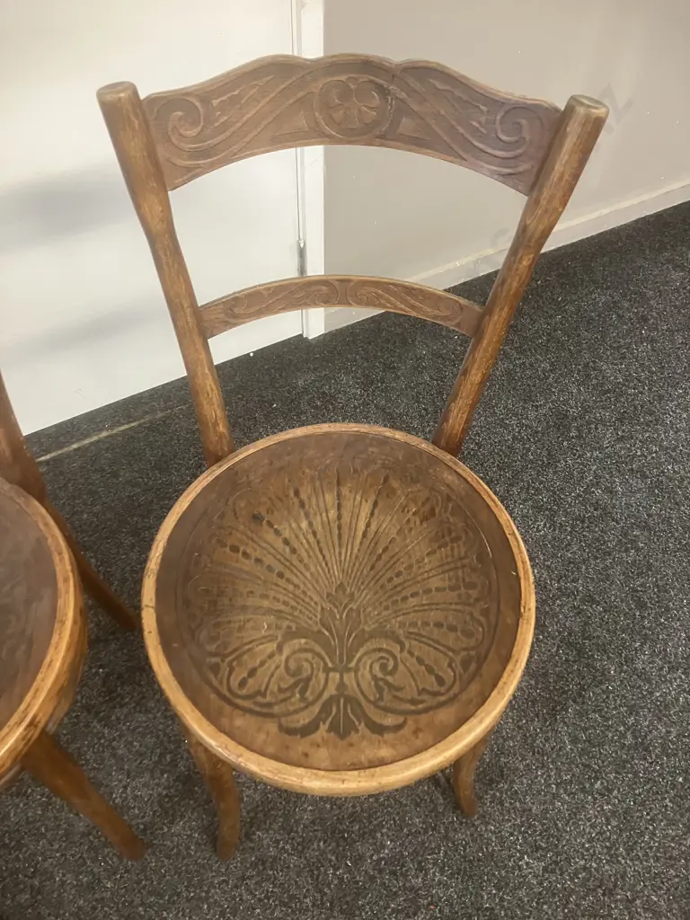 Antique Bentwood Chairs by Jacob & Josef Kohn Vienna, Stamped Base and/or Original Paper Label, Set of 3. 1890-1910 Image 1++