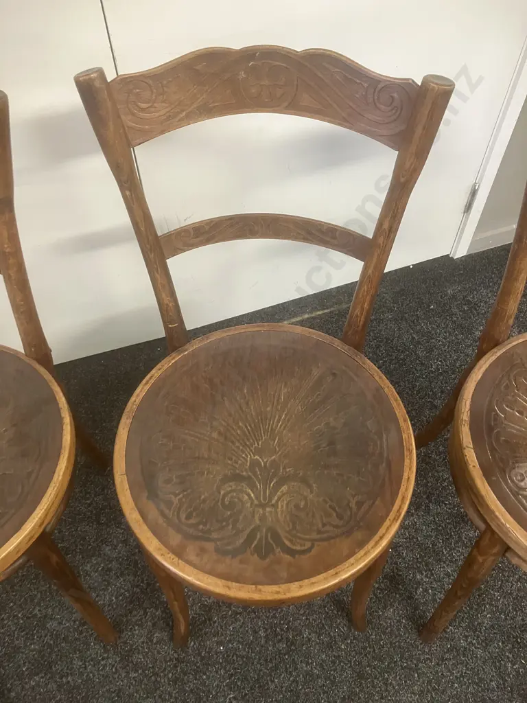 Antique Bentwood Chairs by Jacob & Josef Kohn Vienna, Stamped Base and/or Original Paper Label, Set of 3. 1890-1910 Image 1++