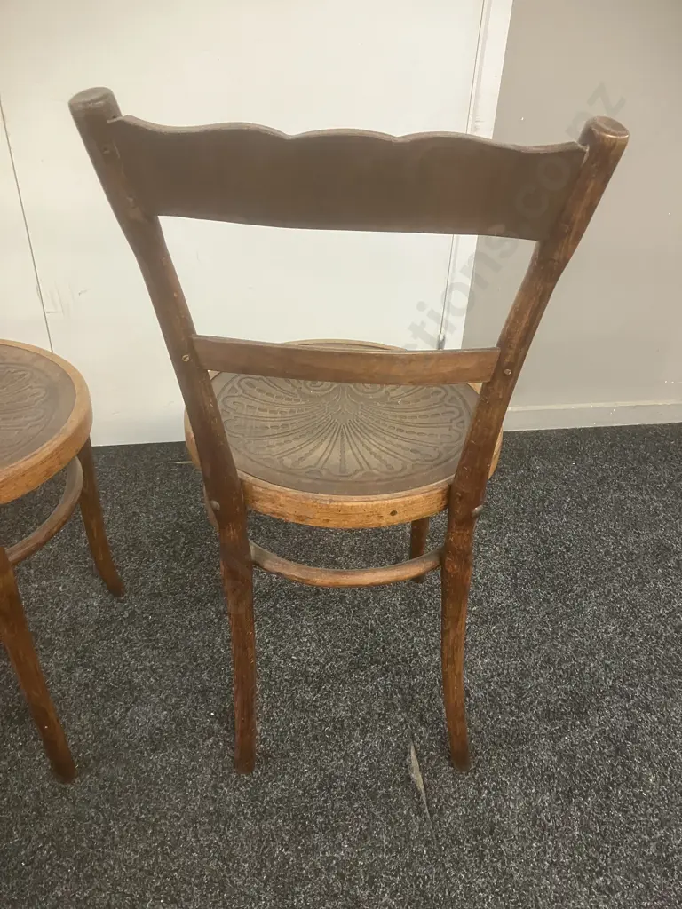 Antique Bentwood Chairs by Jacob & Josef Kohn Vienna, Stamped Base and/or Original Paper Label, Set of 3. 1890-1910 Image 1++