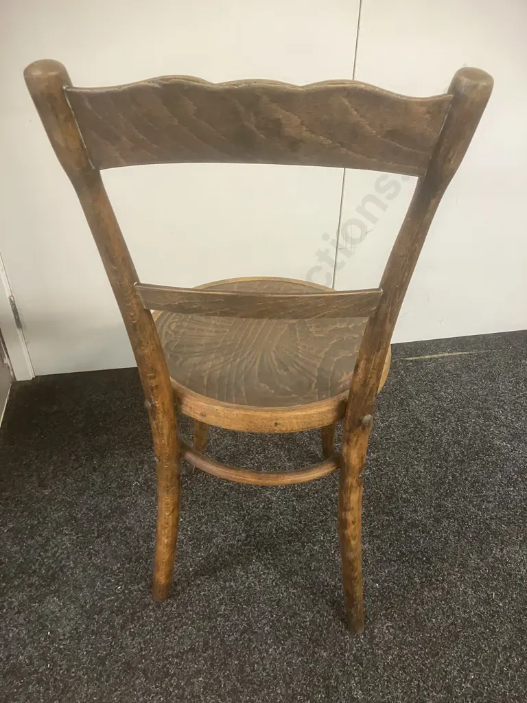 Antique Original Mundus Bentwood Chair, Stamped Base & Original Paper Label, Made in Poland 1907 - 1920 Image 1++