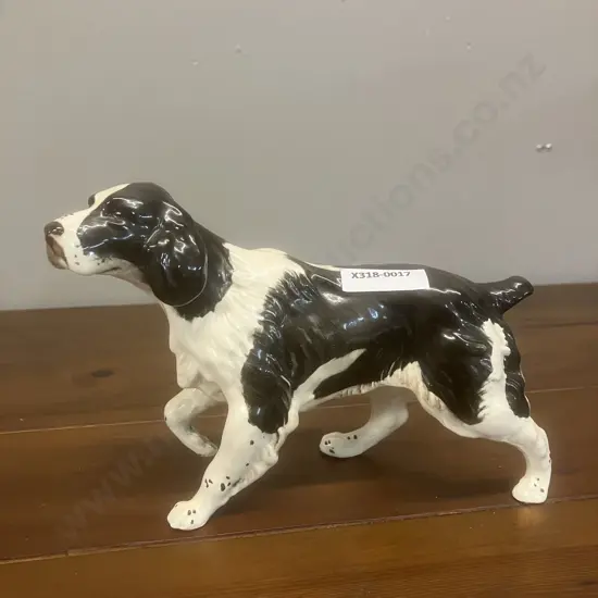 A Vintage Beswick Springer Spaniel Porcelain Figurine: Model #3135 - England H12.5cm