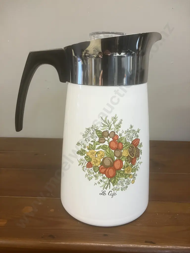 Vintage Corning Ware 10-Cup Le Cafe "Spice of Life" Stove Top Coffee Pot. Model  P-149-8 Image 1++