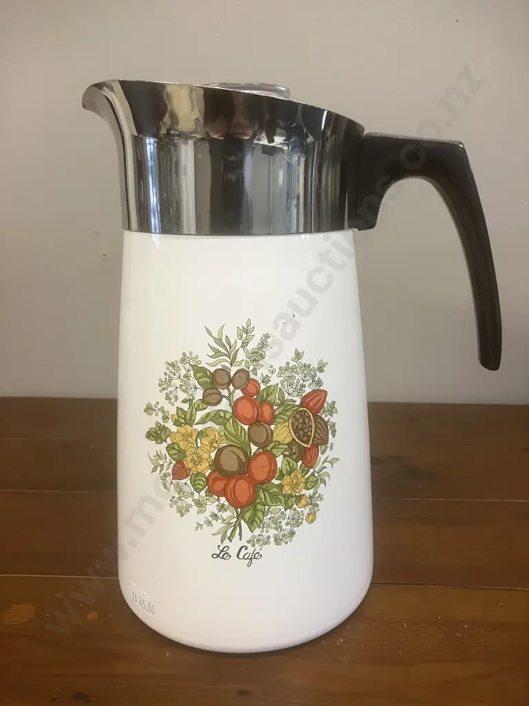 Vintage Corning Ware 10-Cup Le Cafe "Spice of Life" Stove Top Coffee Pot. Model  P-149-8 Image 1++
