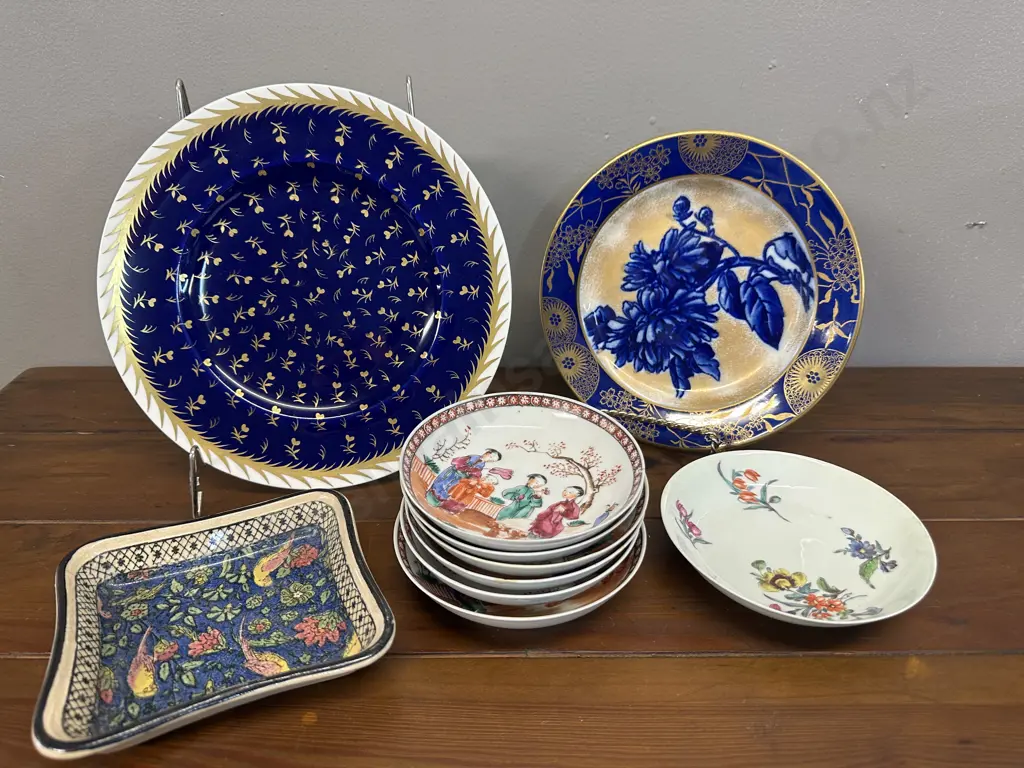 China Items Including Wedgwood St James Plate, Royal Doulton Blue Flow Plate Etc Image 1++