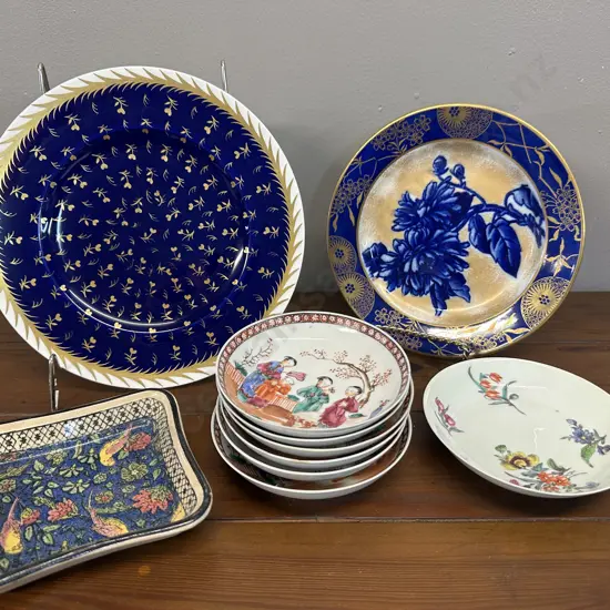 China Items Including Wedgwood St James Plate, Royal Doulton Blue Flow Plate Etc