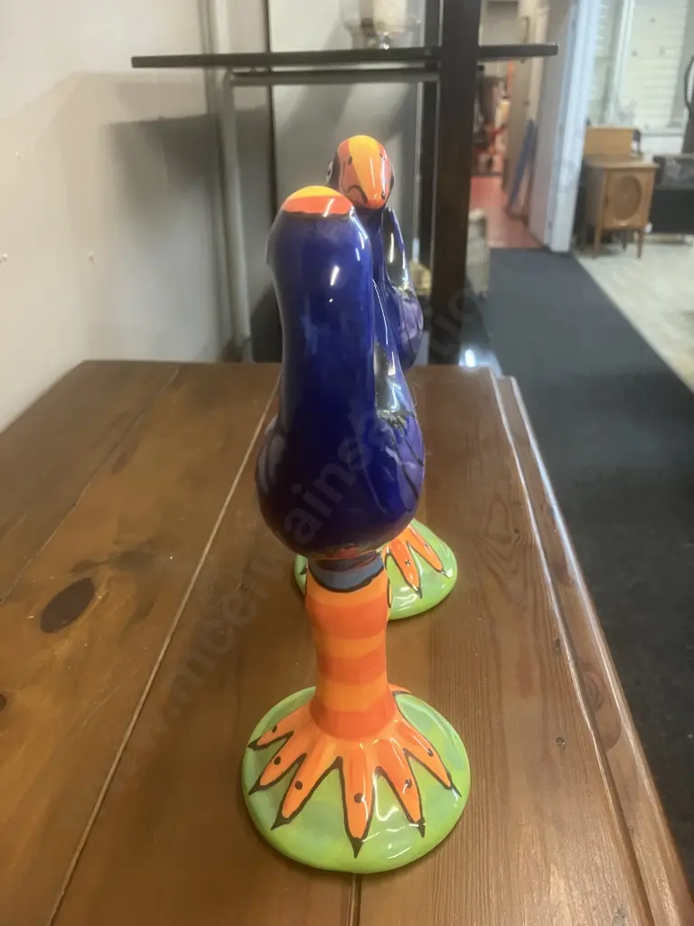 Vintage Splashy NZ Pukeko Salt & Pepper Set. 21cm Image 1++