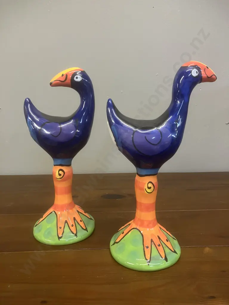 Vintage Splashy NZ Pukeko Salt & Pepper Set. 21cm Image 1++