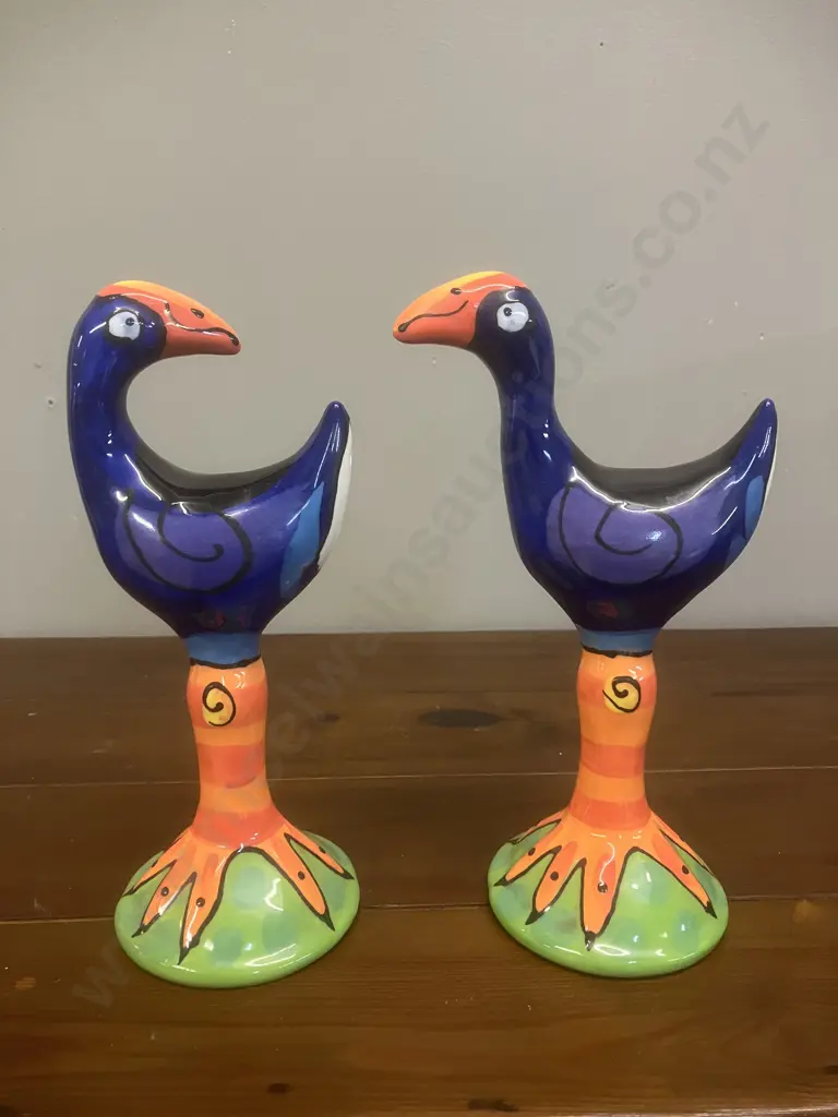 Vintage Splashy NZ Pukeko Salt & Pepper Set. 21cm Image 1++