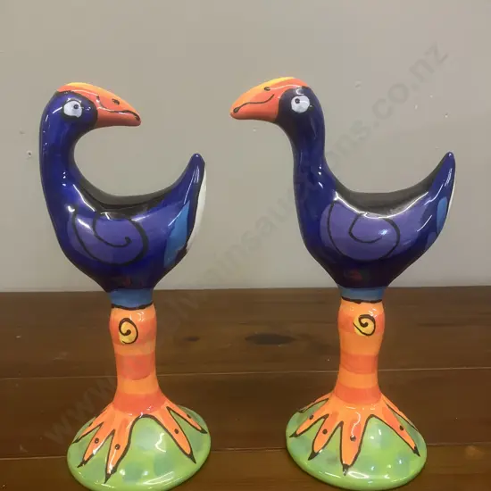 Vintage Splashy NZ Pukeko Salt & Pepper Set. 21cm
