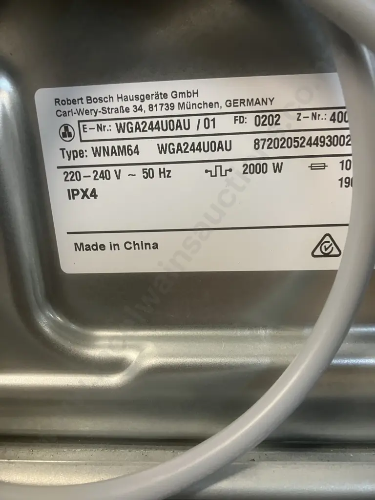 Bosch 9kg Series 6 Front Load Washing Machine - White. WGA244UOAU Image 1++