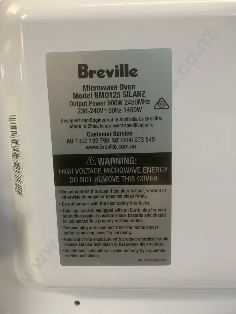 Breville the Easy As Microwave Oven BM0125 - Silver Image 1++