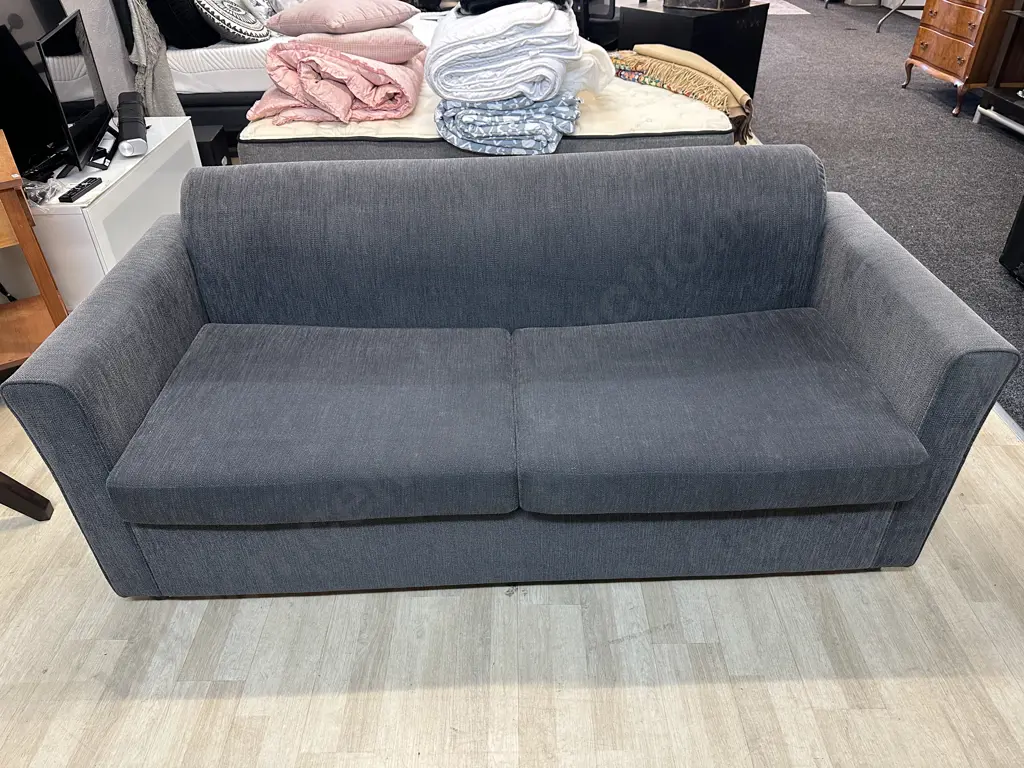 SOM'TOILE Grey 2-Seater Fold-Out Sleeper Sofa H76 W180 D76cm. Image 1++