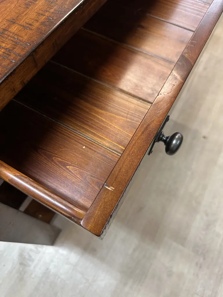 Freedom Furniture Rustic Entertainment Unit Single Drawer Two Tier H65 W110 D45cm. Image 1++