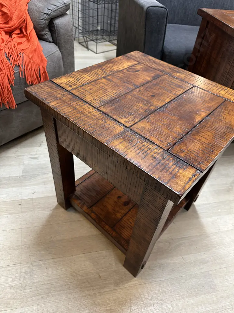 Freedom Furniture Rustic Bedside/Lamp Table Single Drawer With Open Shelf 56x50x50cm. Image 1++