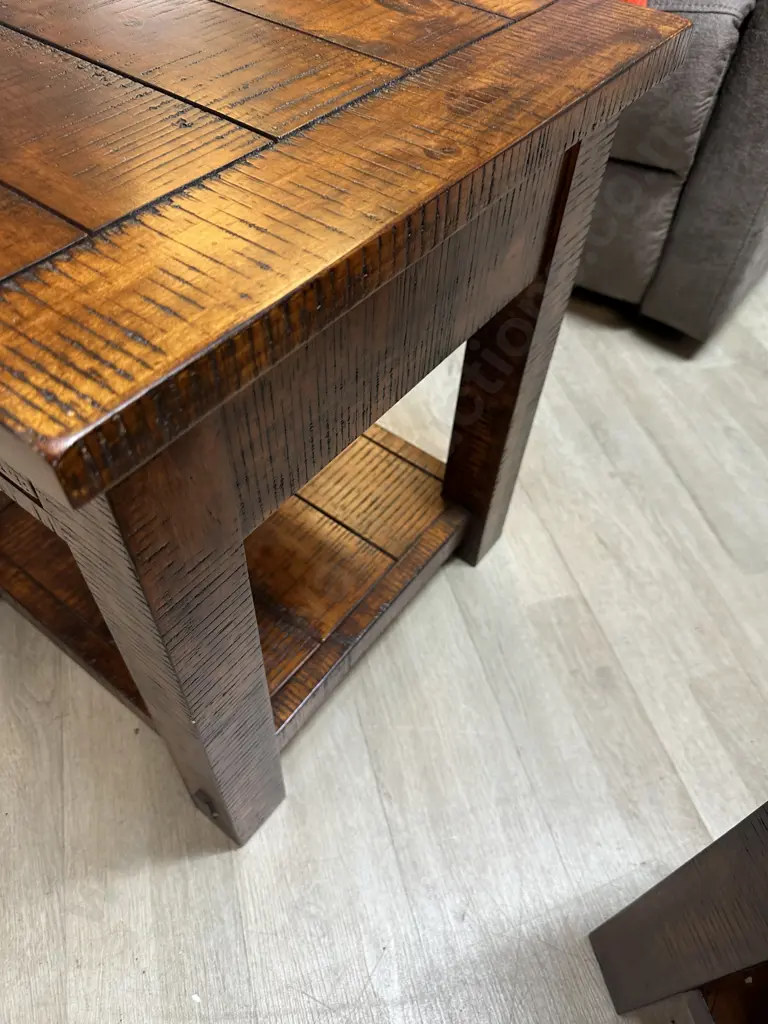 Freedom Furniture Rustic Bedside/Lamp Table Single Drawer With Open Shelf 56x50x50cm. Image 1++