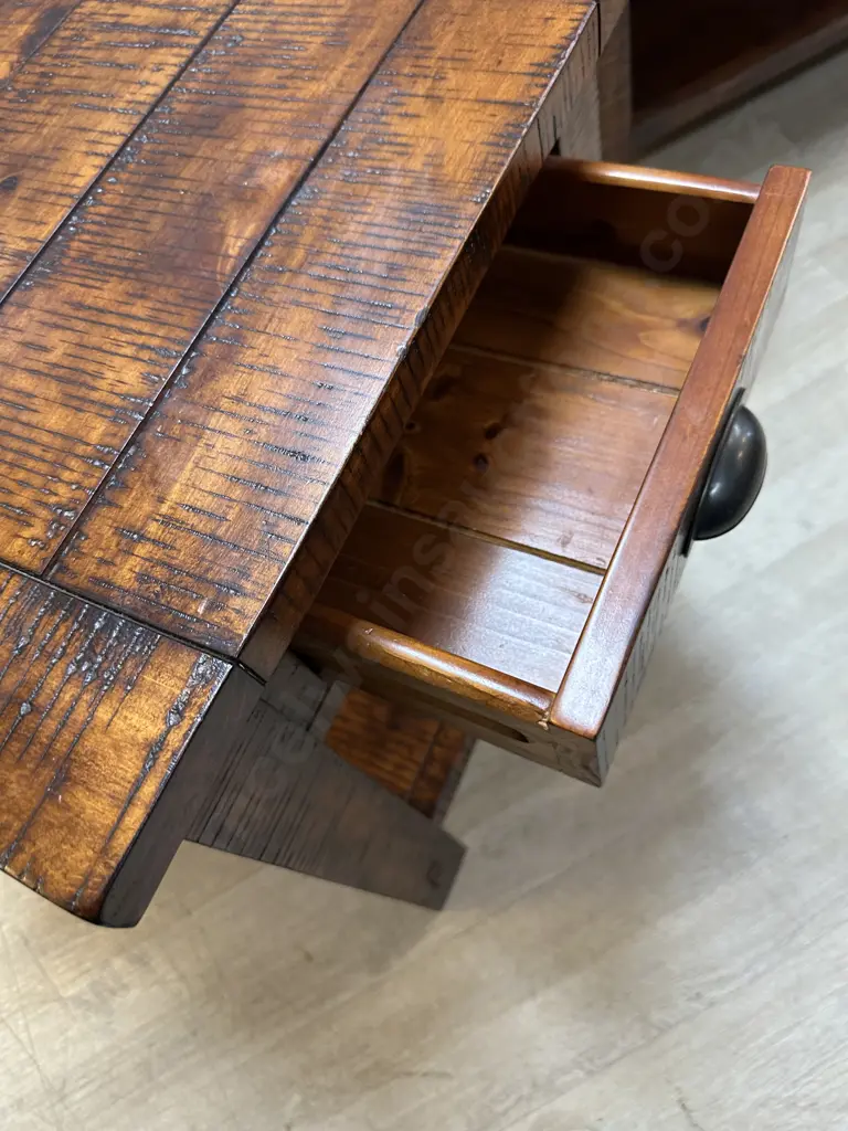 Freedom Furniture Rustic Bedside/Lamp Table Single Drawer With Open Shelf 56x50x50cm. Image 1++